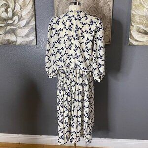 Vintage Leslie Fay Floral long sleeve Boho Plead SIZE 14